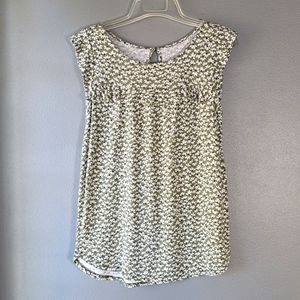 LOFT Outlet Light Olive Green Cap Sleeve Top, Size Small